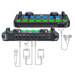 Sound Mixer Microphone Voice Changer For Broadcast Live Streaming Effect PC KTV