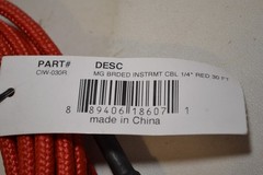 MG Braided Instrument Cable 1/4″ Red 30ft #CIW-030R