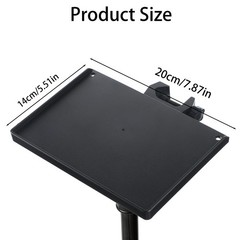 Microphone Stand Tray, Plastic Clamp on Firm Rack Tray Holder, Black