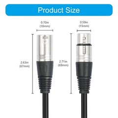 3Pin XLRs Adapter Cable 1 Male 2 Female Gold Plated Contacts For Professional