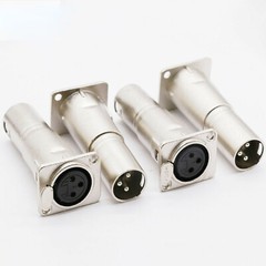 3 Pin XLR Female To Male Audio Pass Through Feed Panel Mount Connector Adapter