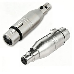 2Pcs 3 Pin XLR Female to Mini XLR Female Mic Adapter Audio