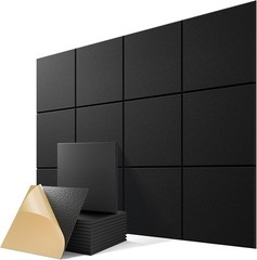 Eco-Friendly 12 Pack Soundproof Wall Panels – Easy Peel & Stick Installation