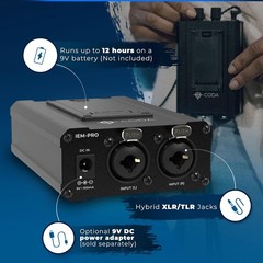 Coda Ultra-Compact Personal in Ear Monitor Amplifier – Double Channel Headpho…