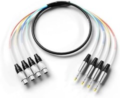 PRORECK 6ft Snake Cable, 4-Channel Shielded Audio Cable 1/4“ TRS to XLR Fema…