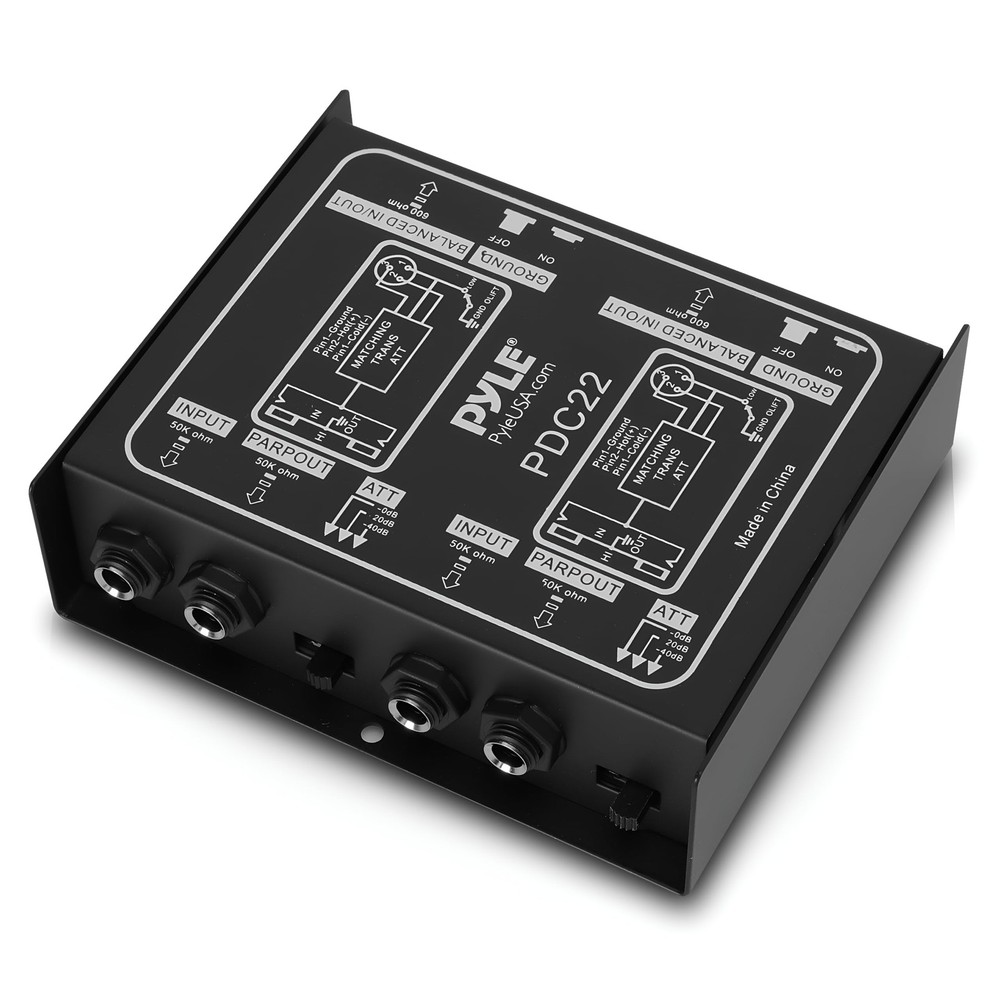 PYLE-PRO Premium Direct Injection Audio Box – Passive DI Unit Hum Black