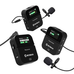 Wireless Lavalier Microphone Moman C2X 2.4G Clip On Lapel Mic For Camera DSLR