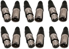 12 PCS XLR Male + Female Audio Cable Plug Microphone Solder 3 Pin Connector Lot