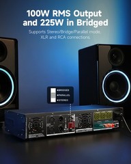 Donner MAMP7 PA Amplifier Receiver Power Audio Amp 100W RMS 225W in Bridge