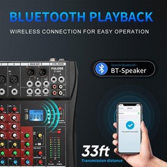FULUODE Audio Mixer 8 Channel, CT-80S Professional Sound System Mixer Board D…