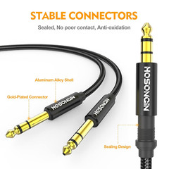 1/4 Inch TRS Instrument Cable 3.3Ft 2-Pack [Nylon Braided Shielded], 1/4 in TRS