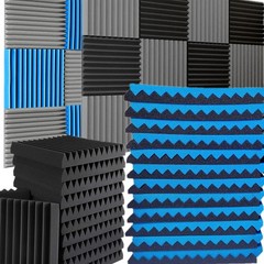 18Pack Black Acoustic Panels 12″X12″X 0.4″ Sound Absorbing Soundproof Wall Panel