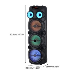 Triple 8” Portable Bluetooth Rechargeable Party Speaker AUX/TF/USB/FM/TWS w/Mic