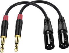 (2Pack/6Inch) XLR to 1/4 TRS Stereo Adapter,Xlr Male to 1/4 Inch (6.35Mm) Balanc
