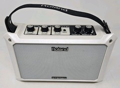Roland Mobile BA Battery Power Portable Stereo Speaker White Tested WORKS