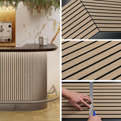 Soundproof Walnut Veneer Peel & Stick Wall Panels – 2 Pack 94.5