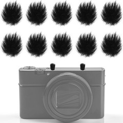 Nezyo 10 Pcs Camera Mic Windscreen Wind Muff Built in 0.24 x inch, Black