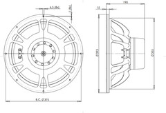 B&C 15SW100-8 15″ Professional Neodymium Subwoofer 8 Ohm, 40 – 1500 Hz response.
