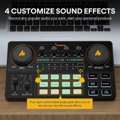 Compact Podcast Mixer Set with 3.5mm Microphone for Effortless Live Streaming
