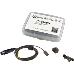 Voice Technologies VT500ECO Lavalier Mic Kit, TA4F, Shure Transmitters, Black