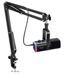 FIFINE Ampligame AM8T Dynamic Wired Desktop Microphone Boom Arm Clamp Black