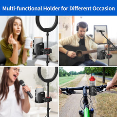 Adjustable Mic Stand Drink Holder with 360° Rotate Microphone Stand Cup Holder –