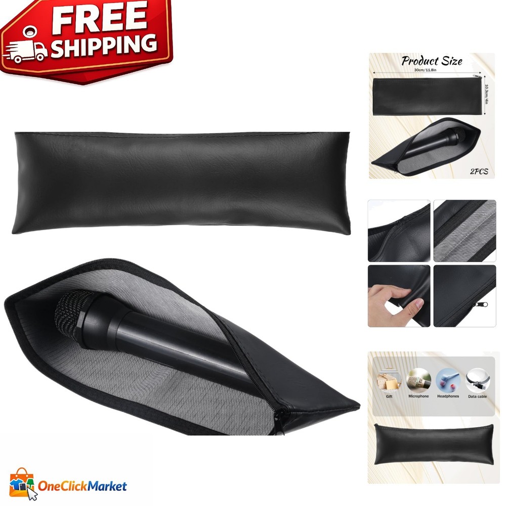 Versatile Microphone and Accessory Storage Bags – 2 Pack Zippered Pouches