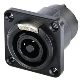 Neutrik NLT4FPXX-BAG speakON STX 4-Pole Female Receptacle Solder Cups Blk/Silver