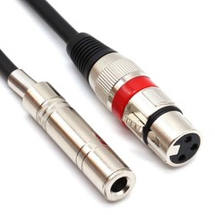 5FT 1.5M 6.35mm 1/4 Inch Female To XLR Female Adapter TS/TRS 3 Pin Cord Cable