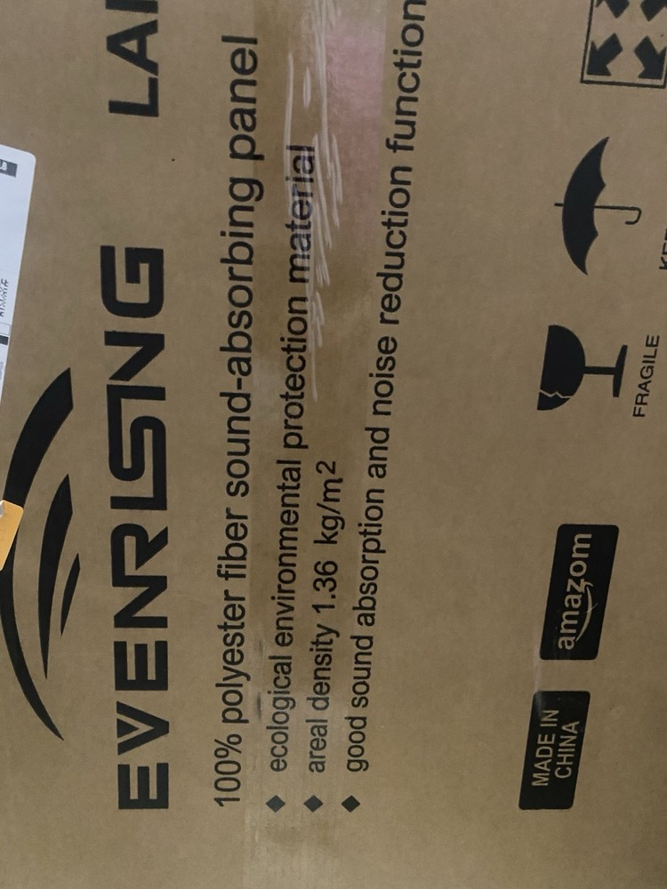 EVENRISNG Acoustic Panel 5 Pack 48x24x0.4in Polyester Sound Absorbing Black