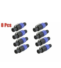 8 Pcs High Quality SPEAKON Male 4 Pole Pin Conductor Plug Audio Cable Connector