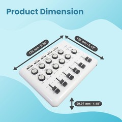 Mezclador de audio funcional con 5 entradas estéreo, sencillo, color blanco, NEW