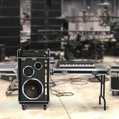 16U Rack Case Slant Mixer Stand Top Two DJ Table Workstation Drawer with Wheels