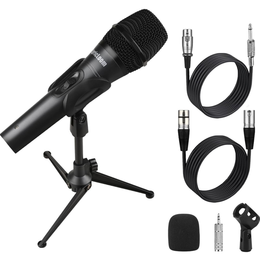 XLR Microphone Wired Dynamic Metal Vocal Microphone with Stand
