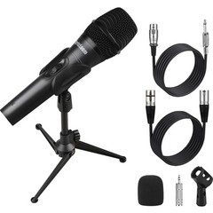 XLR Microphone Wired Dynamic Metal Vocal Microphone with Stand