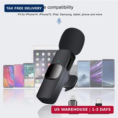 Wireless Microphone Mini Mic for iPhone/Android Phone, LED Display Lavalier Micr