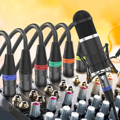 XLR Cables 25Ft 6 Pack, Professional XLR Microphone Cable Male to Female, Gold-P