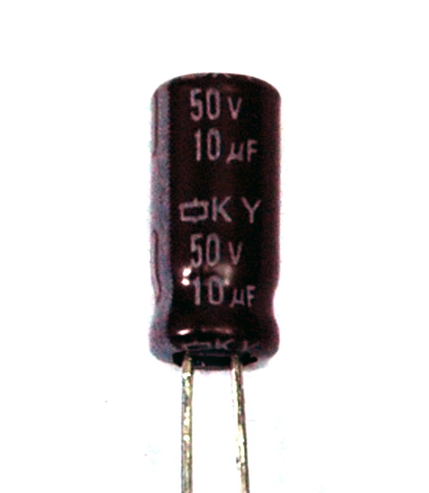 100pc Electrolytic Capacitor KY 10uF 50V +105℃ 5000hr Nippon Chemi-Con 5x11mm