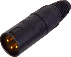 Neutrik NC3MX-B Male 3-Pole XLR Connector – Black/Gold
