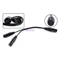 3-Pin XLR Female Jack to Dual 2 Male Plug Y Splitter Mic DJ Cable Adaptor 16 AWG