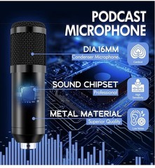 Upgraded Podcast Equipment Bundle For 2 Podcasting Equipment With BM-800 Microph