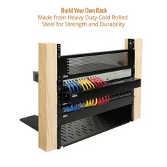 3U Vertical Rack Rail Pair Kit DIY Rack Rails Kit, 12-24 Screws Included to Moun