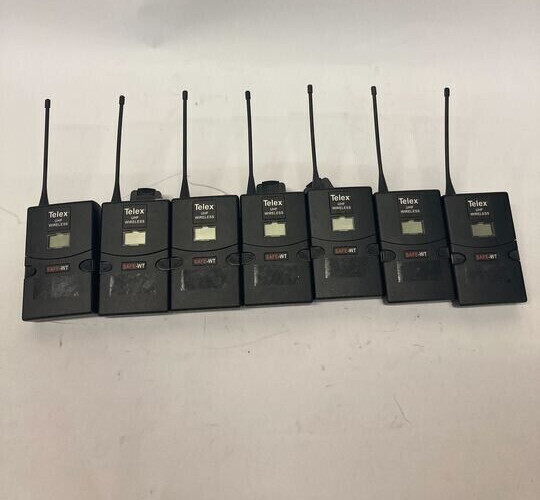 Lot of 7 Telex Safe-WT Band F UHF Wireless Beltpack Transmitter Tested for power