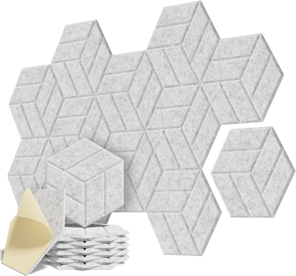 12 Pack Sound Proof Foam Panels, 12″X 12″X 0.4″,Acoustic Panels Self-Adhesive