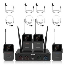MELONARE 4-Channel Wireless Microphone System – MWM-41-4B – 4 Bodypack