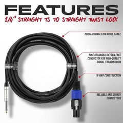 Cableworks 25ft TS Twist Lock Speaker Cable