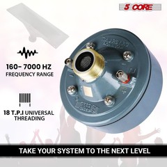 5Core Compression Driver Tweeter Diaphragm 16Ω Throat Twist Horn Timpano Speaker