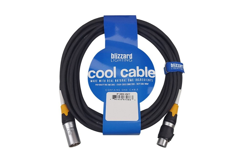 (NEW) Blizzard DMX-IP-25Q 3-PIN DMX Cable 25ft M-F IP(C2212-66)