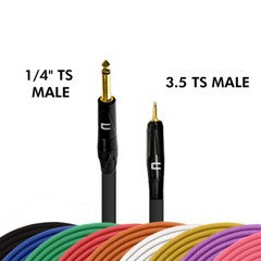 1/4″ TS Male to 3.5 TS Unbalanced Cable – Custom Length, Color Professional Cord