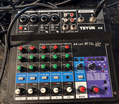 TEYUN A6 6-Channel Stereo Mixer w/ DSP Phantom Power USB PC 24-bit/48kHz